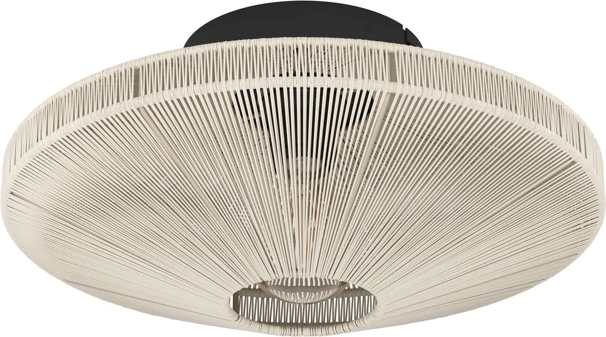 Eglo Midsumer Plafondlamp E27 - Ø38cm - Zwart/Crème