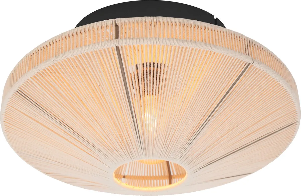 Eglo Midsumer Plafondlamp E27 - Ø38cm - Zwart/Crème
