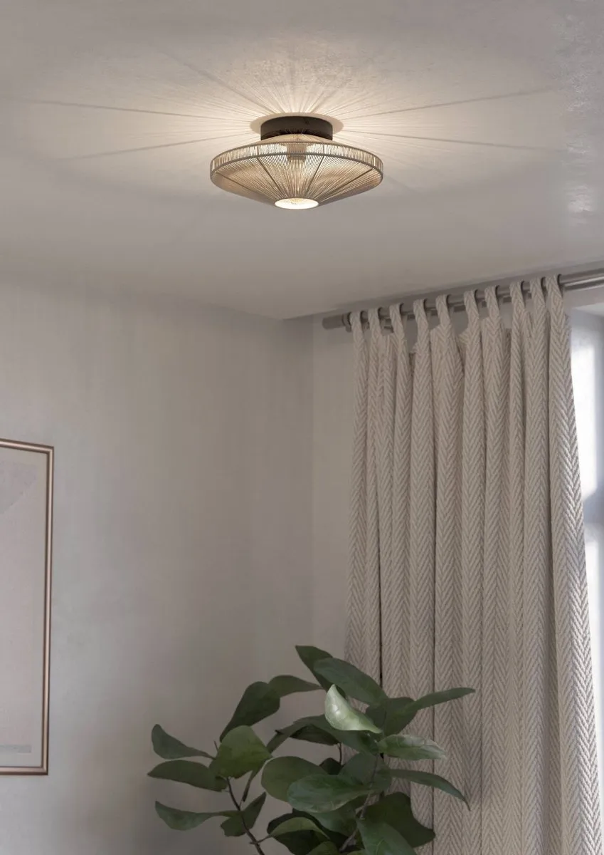 Eglo Midsumer Plafondlamp E27 - Ø38cm - Zwart/Crème - afbeelding 6 van 6