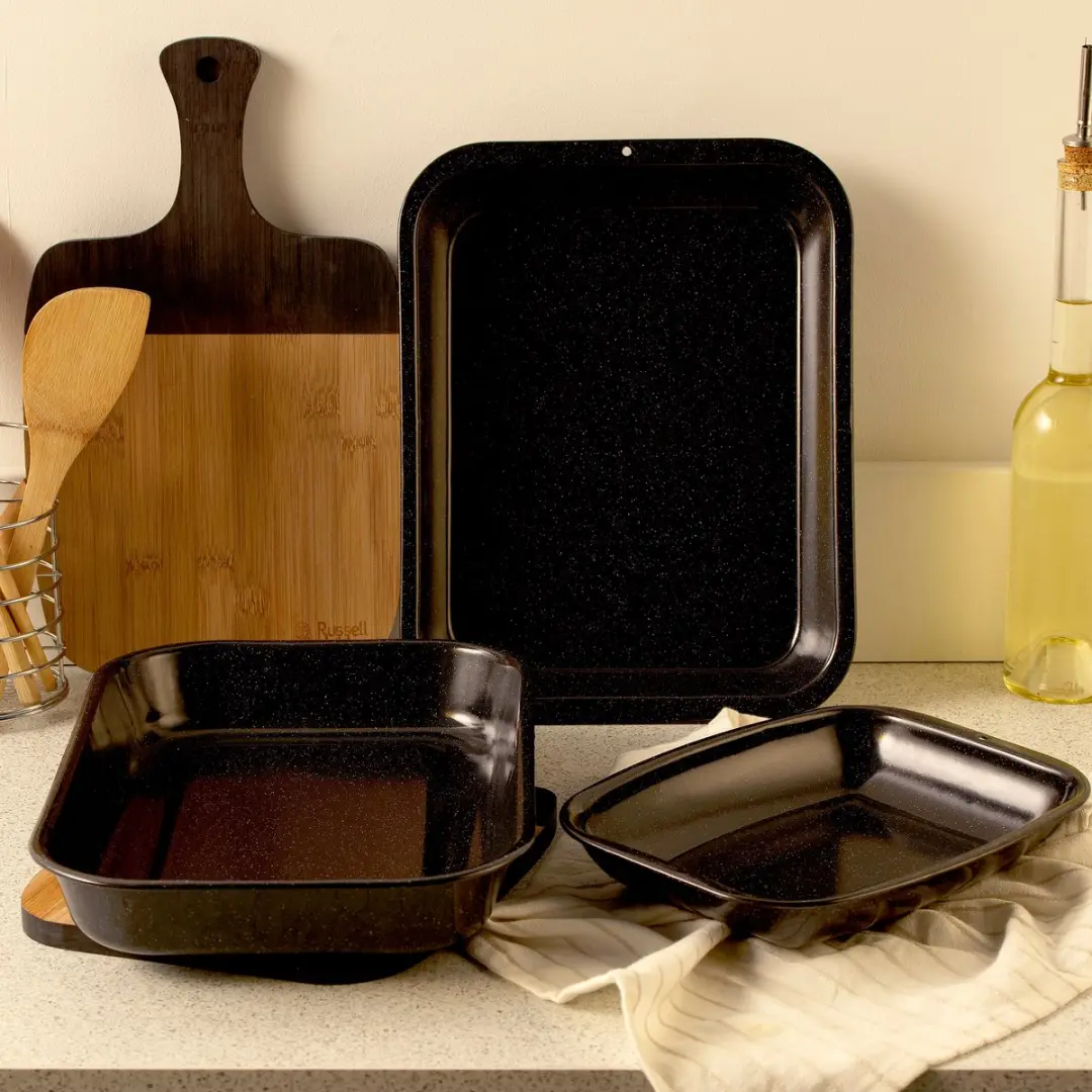 Russell Hobbs Romano 3-delige Ovenschaalset - Koolstofstaal - 3 Stuks