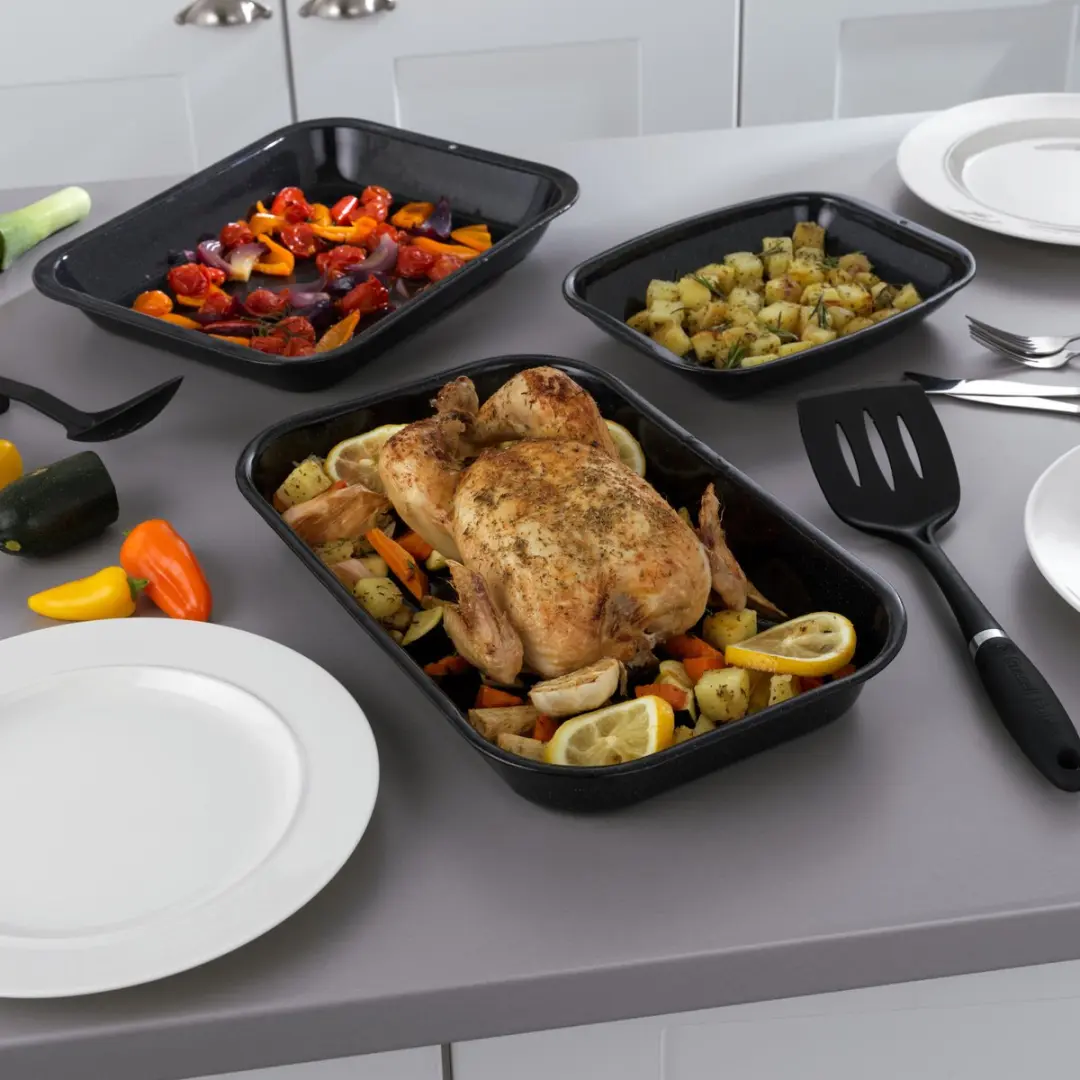 Russell Hobbs Romano 3-delige Ovenschaalset - Koolstofstaal - 3 Stuks - afbeelding 6 van 6