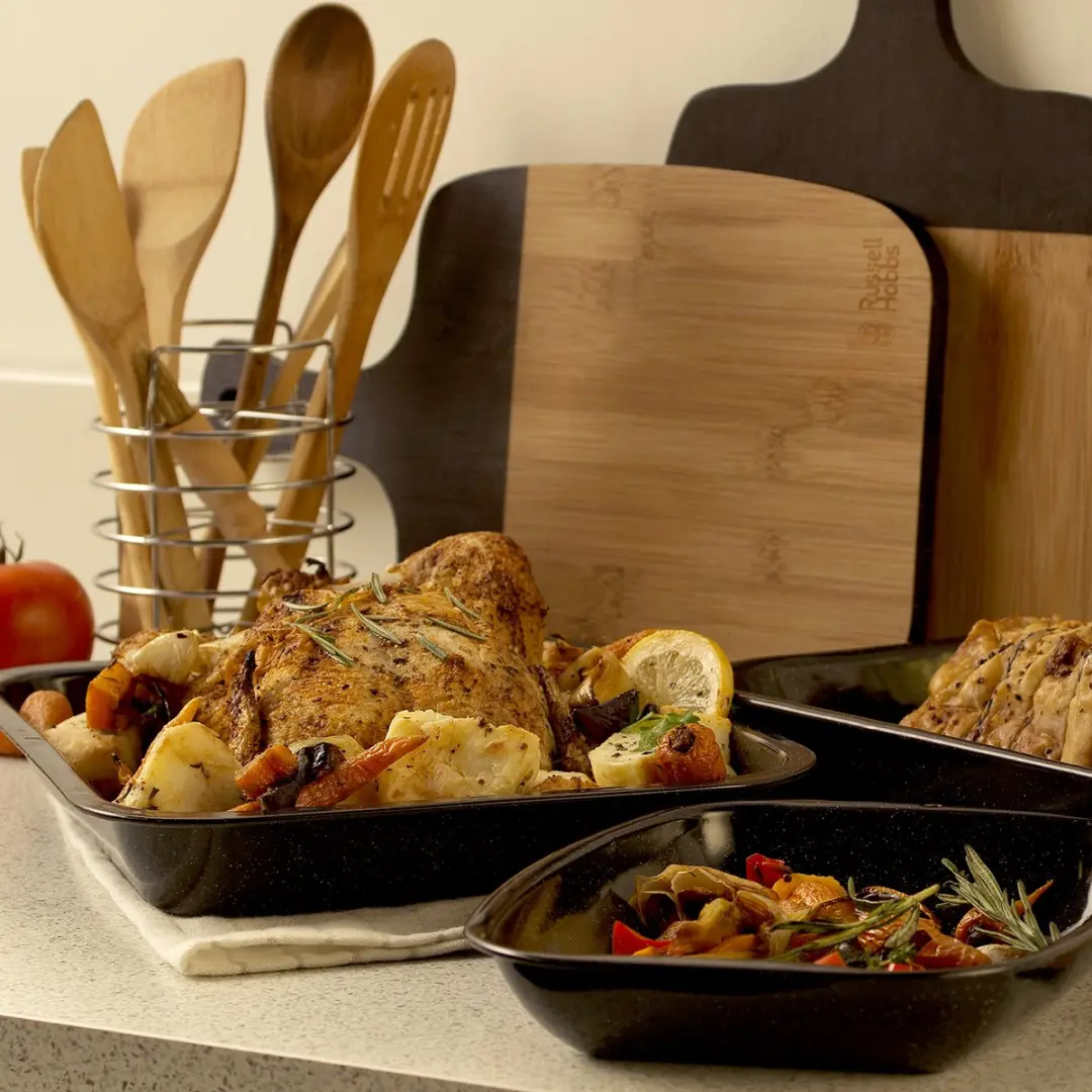 Russell Hobbs Romano 3-delige Ovenschaalset - Koolstofstaal - 3 Stuks