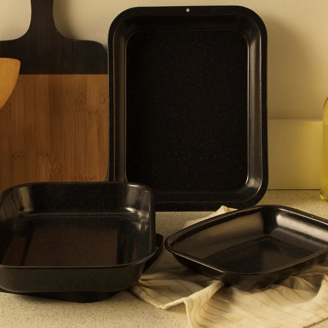 Russell Hobbs Romano 3-delige Ovenschaalset - Koolstofstaal - 3 Stuks