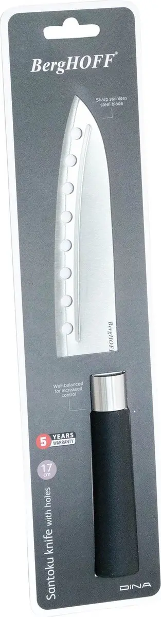 BergHOFF DiNA Santoku Mes 17cm - Zwart