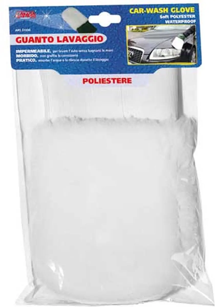 Lampa Polyester Was Handschoen 29x16cm - Wit