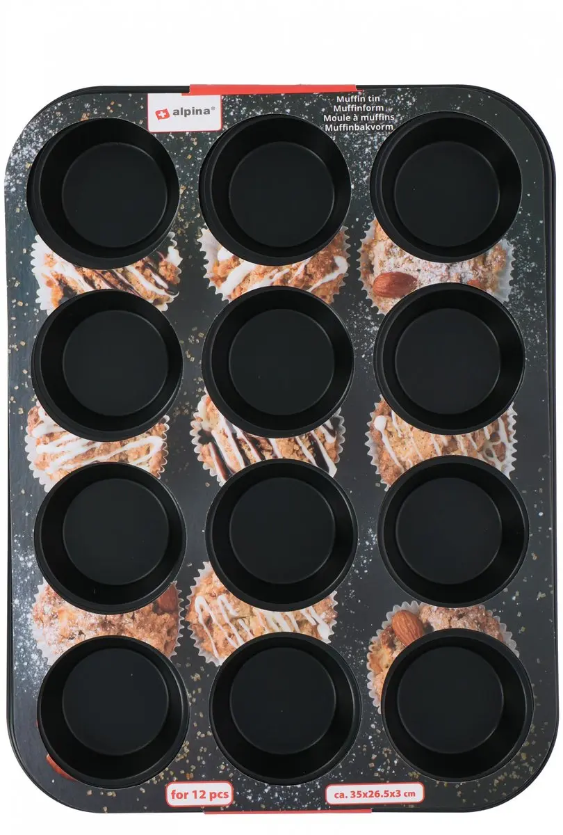Alpina Muffinbakvorm 35x26.5x3cm - Zwart - afbeelding 2 van 3