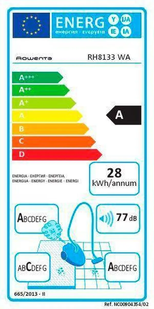 Rowenta RH8133WA Cycloonstofzuiger 750W - 0,9L - Rood/Oranje