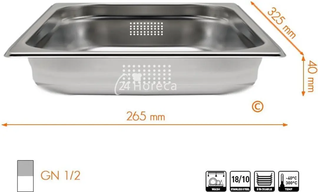HENDI Gastronormbak Geperforeerd 2L - 40mm - afbeelding 6 van 6