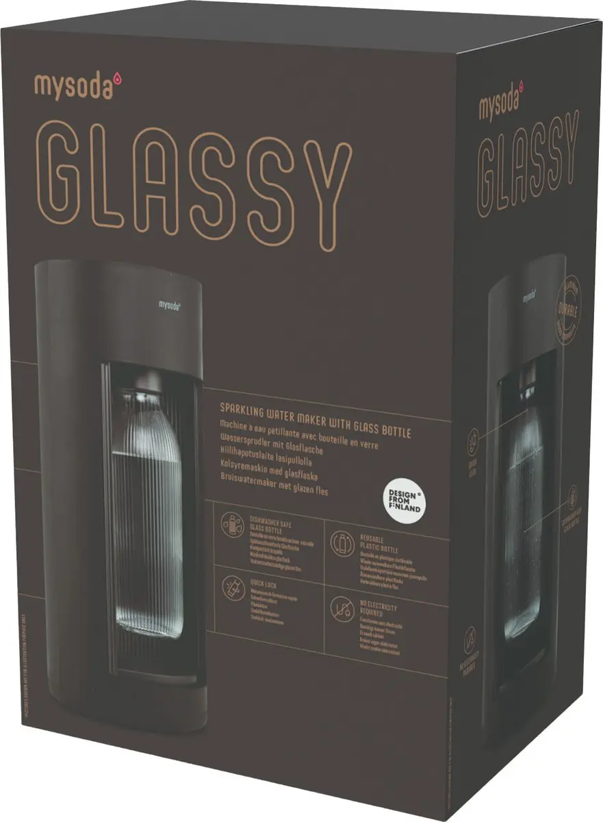 Mysoda Glassy Black Ecologisch Bruiswatertoestel EUR-GL004F-BE - 2 Flessen
