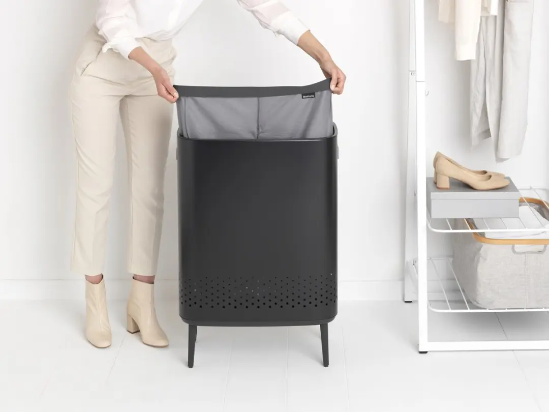 Brabantia Bo Hi Wasmand 200564 - 2x45L - 2 Vakken - Matt Black