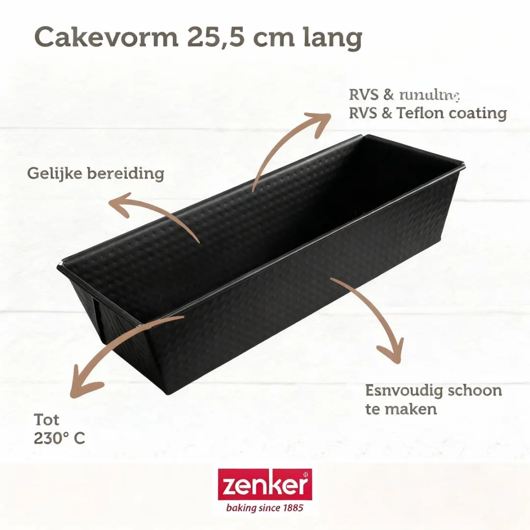 Zenker Cakevorm 25,5 cm - Zwart