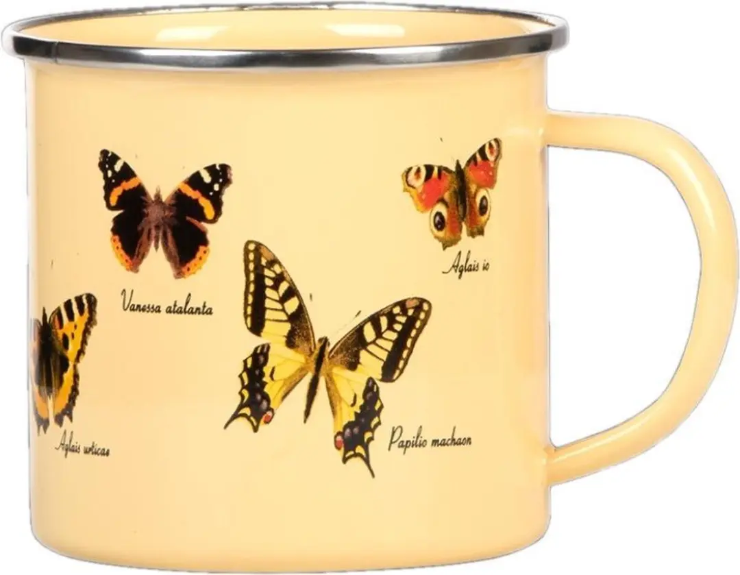 Esschert Design Mok Vlinders 500ml RVS