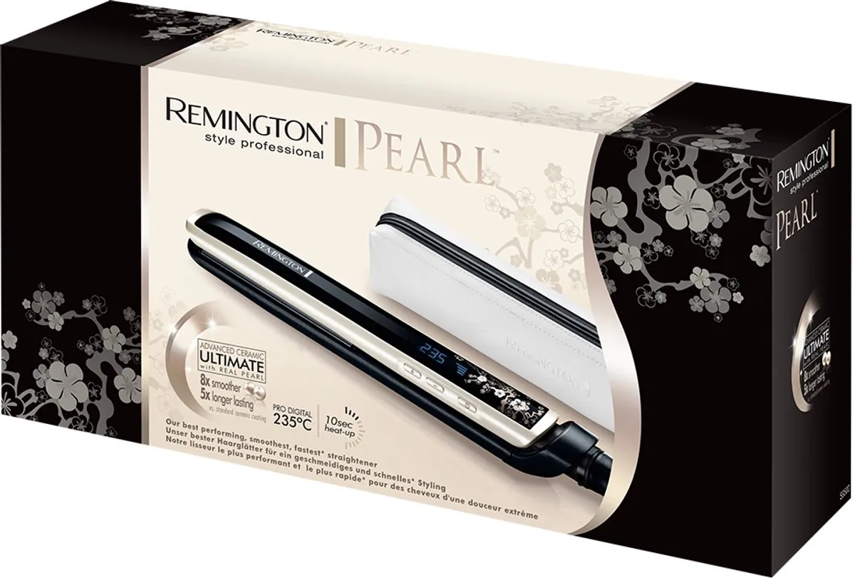 Remington Pearl Stijltang S9500 - 10 standen - Zwart/Wit