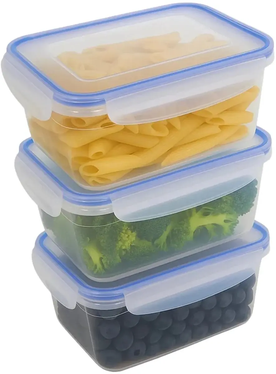 Cookinglife Clip & Fresh Vershoudbakjes 3x1,1L - Transparant/Blauw