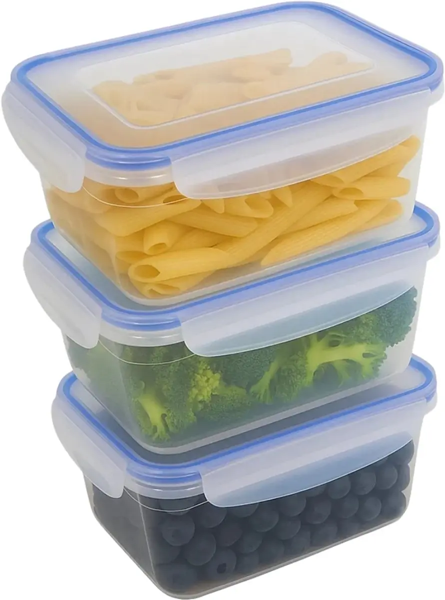 Cookinglife Clip & Fresh Vershoudbakjes 3x1,1L - Transparant/Blauw