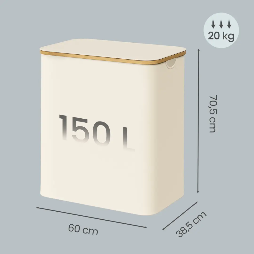 Songmics Wasmand LCB515W01 - 150L - 4 Vakken - Opvouwbaar