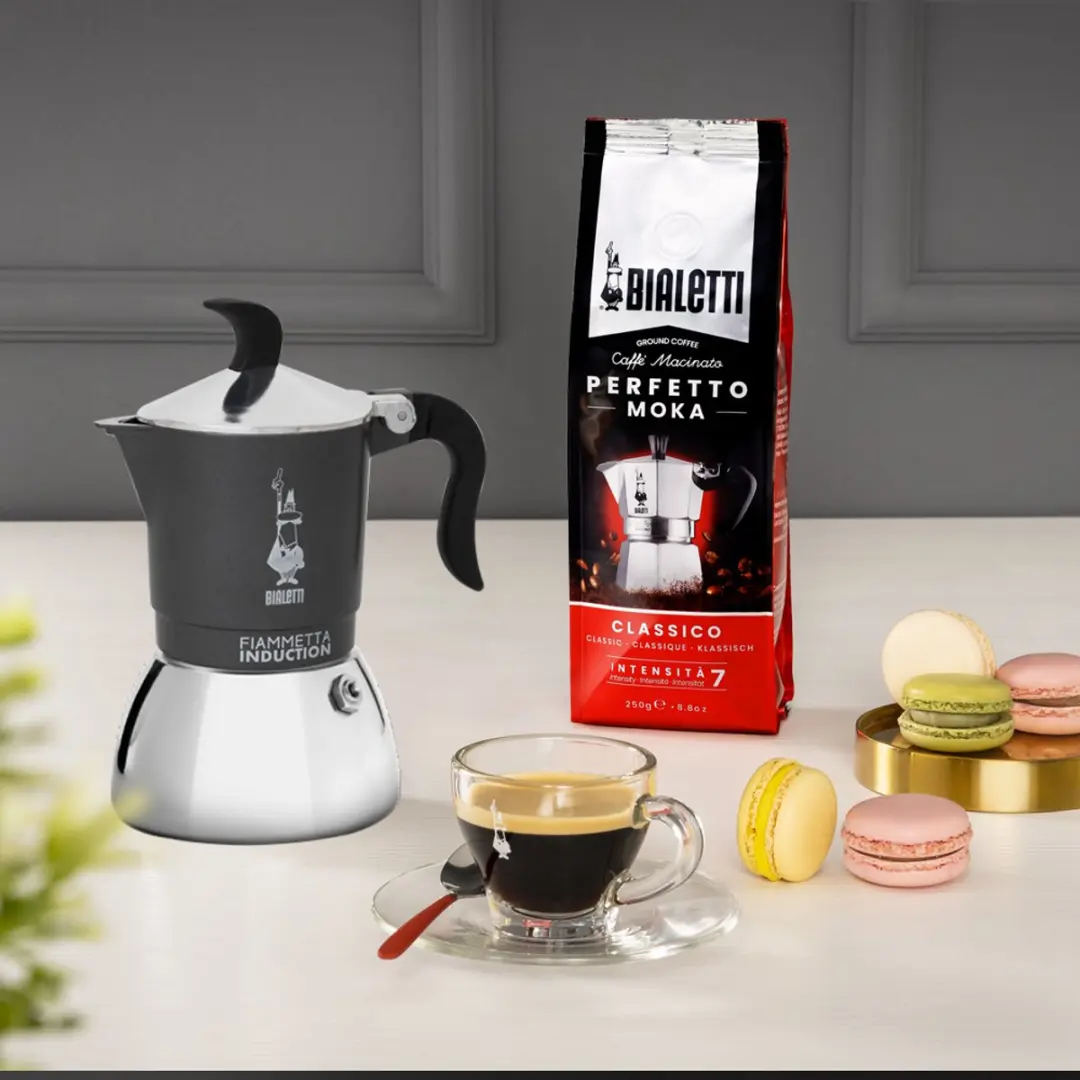 Bialetti Fiammetta Induction Moka Express 0,13L - 2 Kopjes - Grijs/Zilver