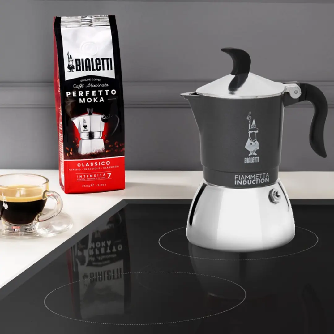 Bialetti Fiammetta Induction Moka Express 0,13L - 2 Kopjes - Grijs/Zilver