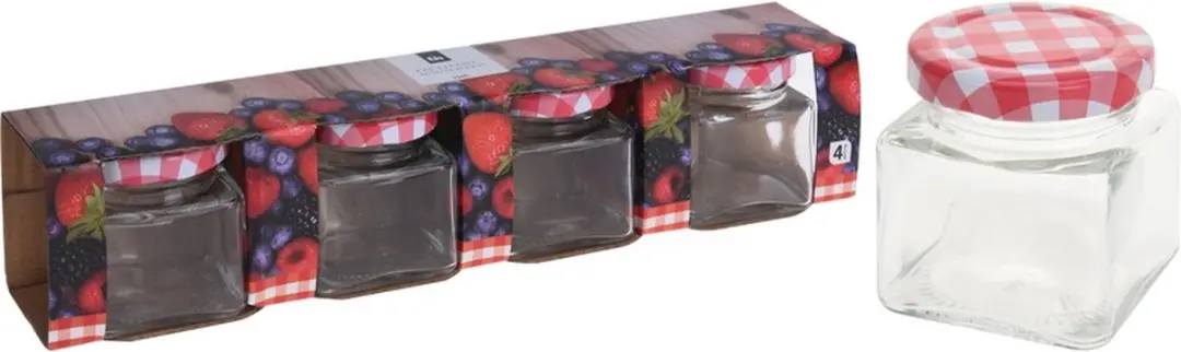 Excellent Houseware Inmaakpotjes 75ml - 4 Stuks - Draaideksel - Multi