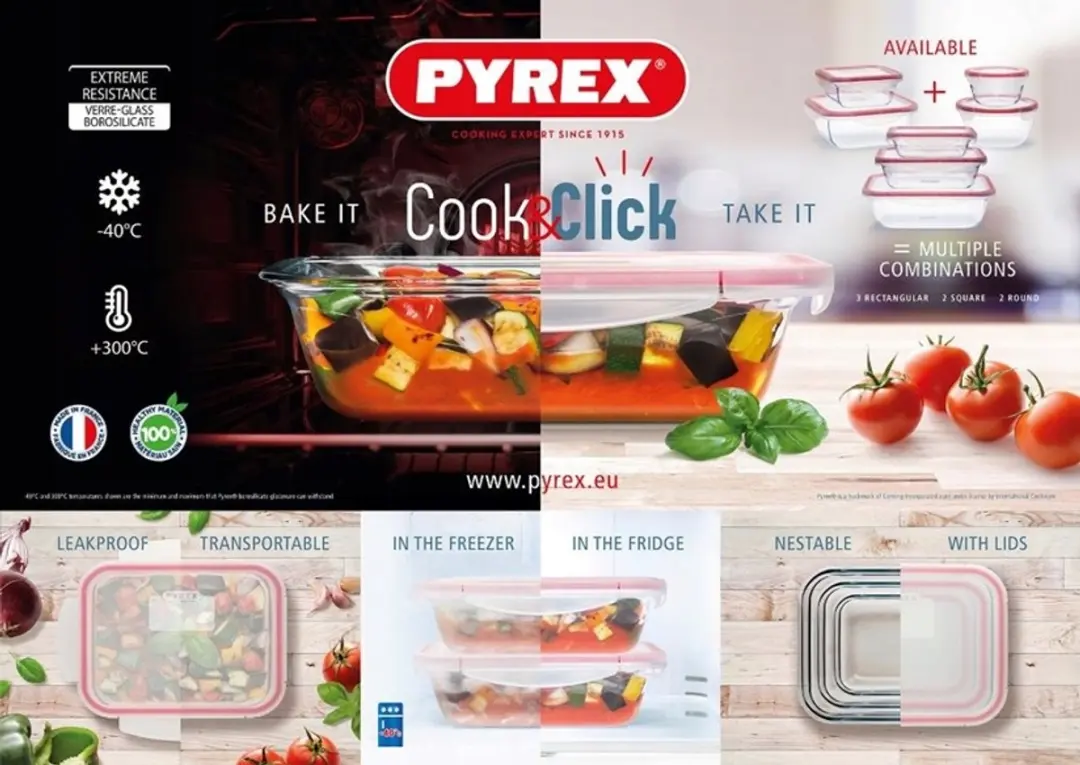 Pyrex COOK&CLICK Bewaardoos 0,8L - Transparant