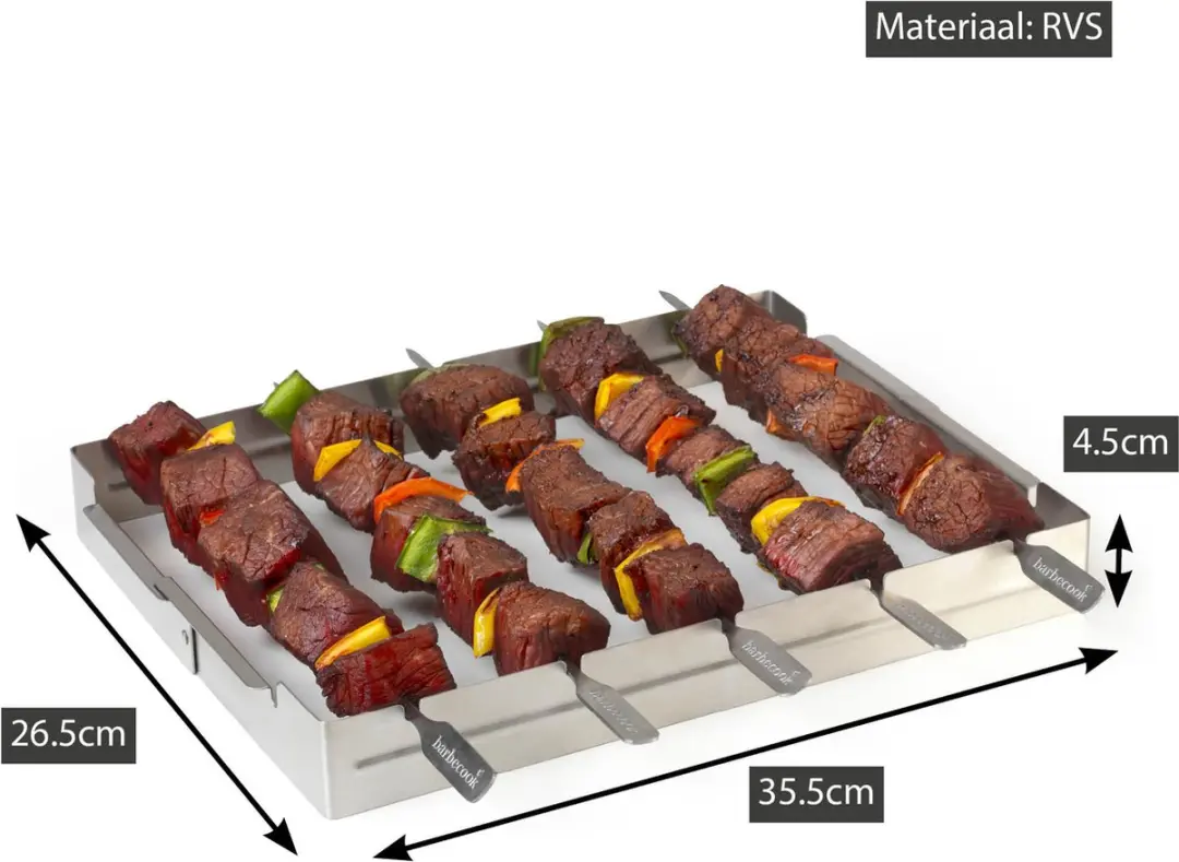 Barbecook Brochettehouder RVS - 35,5x26,5x4,5cm