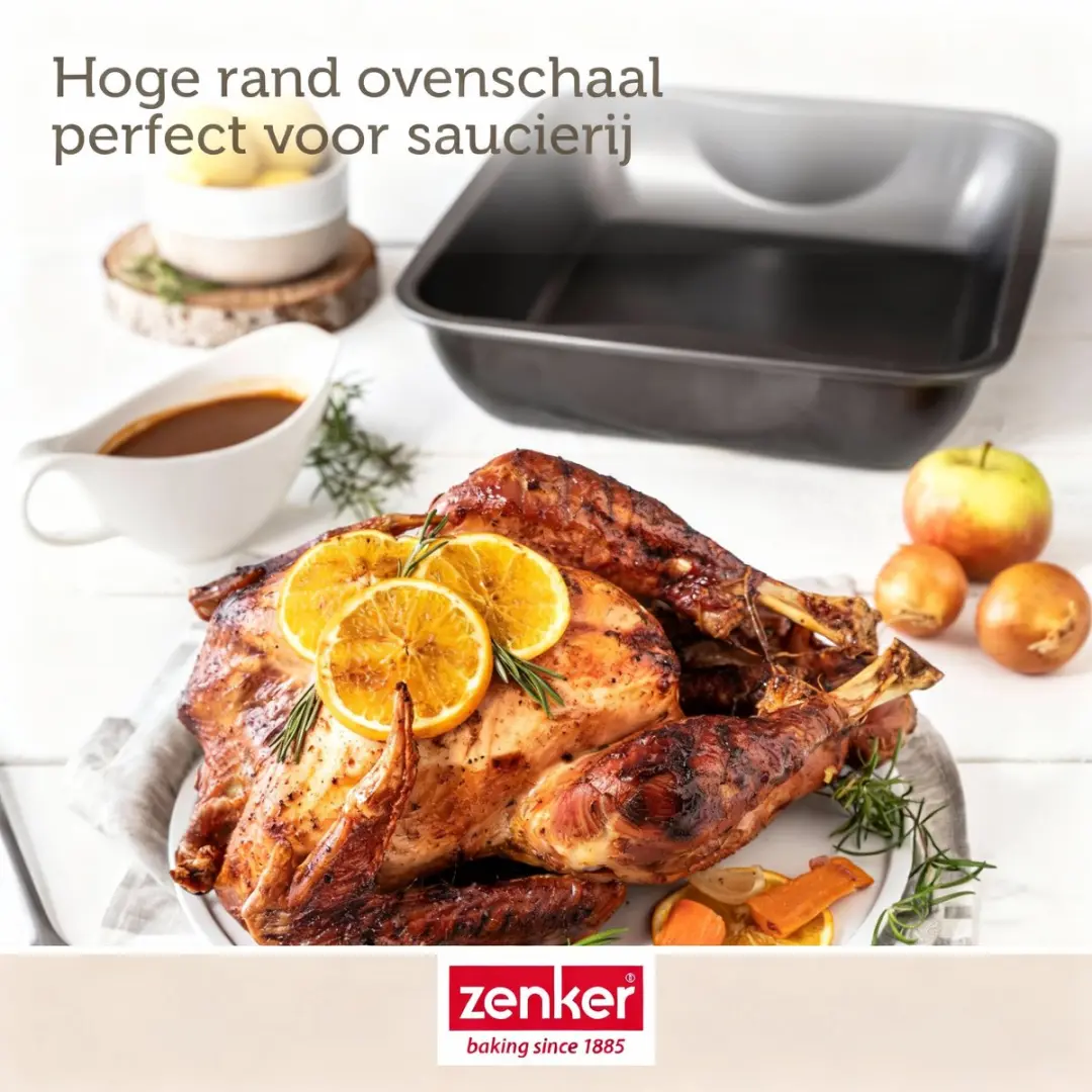 Zenker 7201 XXL Ovenschaal 40x34cm - Zwart