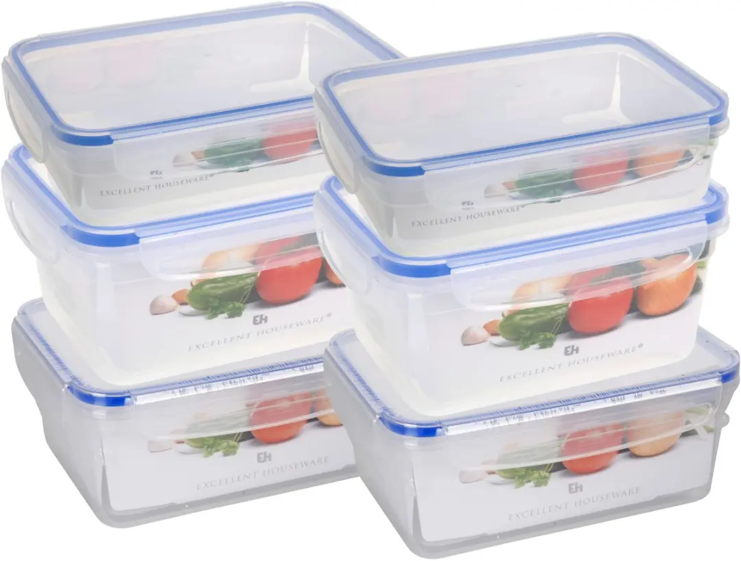 Excellent Houseware Vershoudbakjes Set 6 Stuks