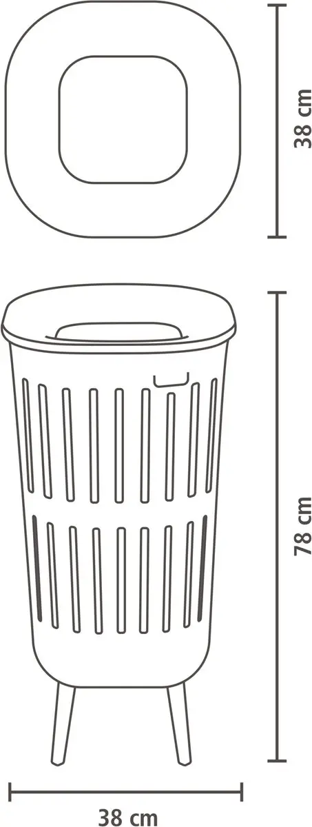 Brabantia Collect-It Hi Wasmand 55L - Black