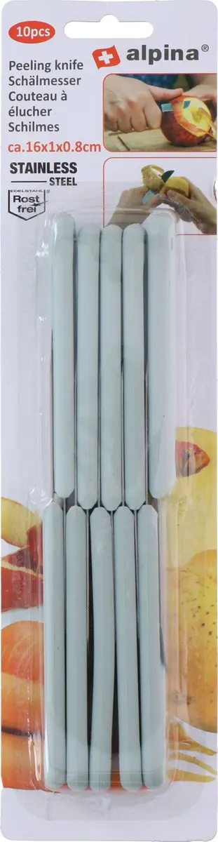 Alpina Aardappelschilmesjes 20 Stuks - 16cm - Zwart