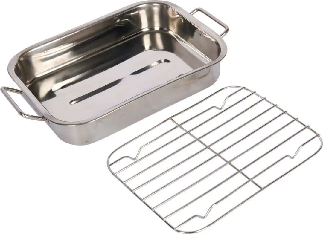 KitchenCraft Braadslede met rek 27x20cm - Zilver