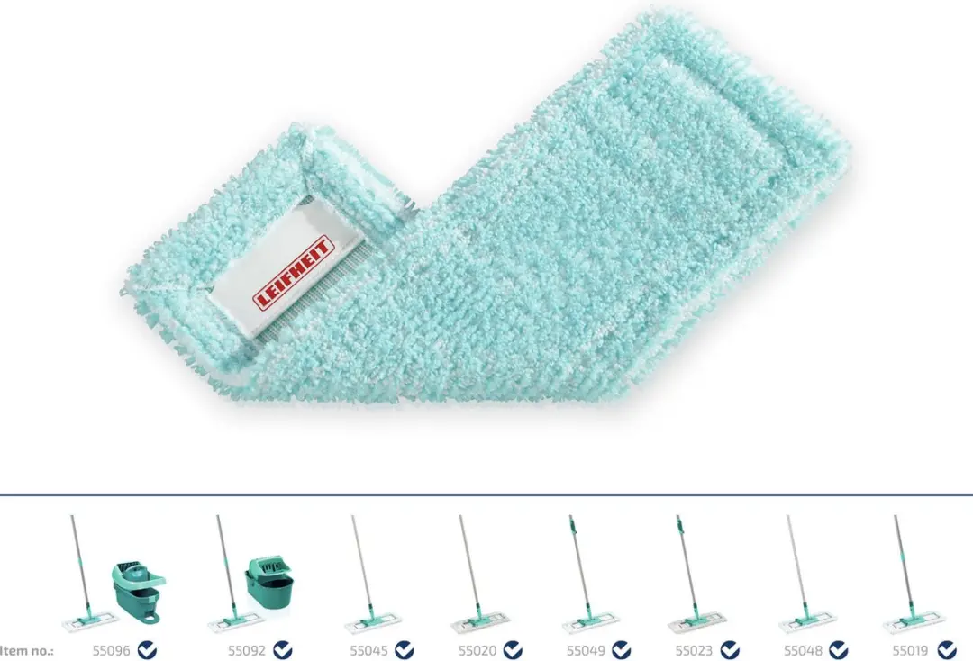 Leifheit Profi Overtrek Dweildoek Power Clean XL - 42cm - Turquoise/Wit/Rood