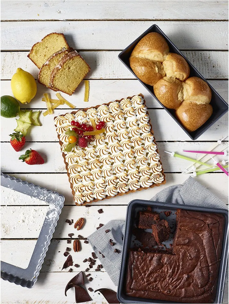 DeBuyer Box Homebaking Bakvormen - 3 Stuks Donkergrijs