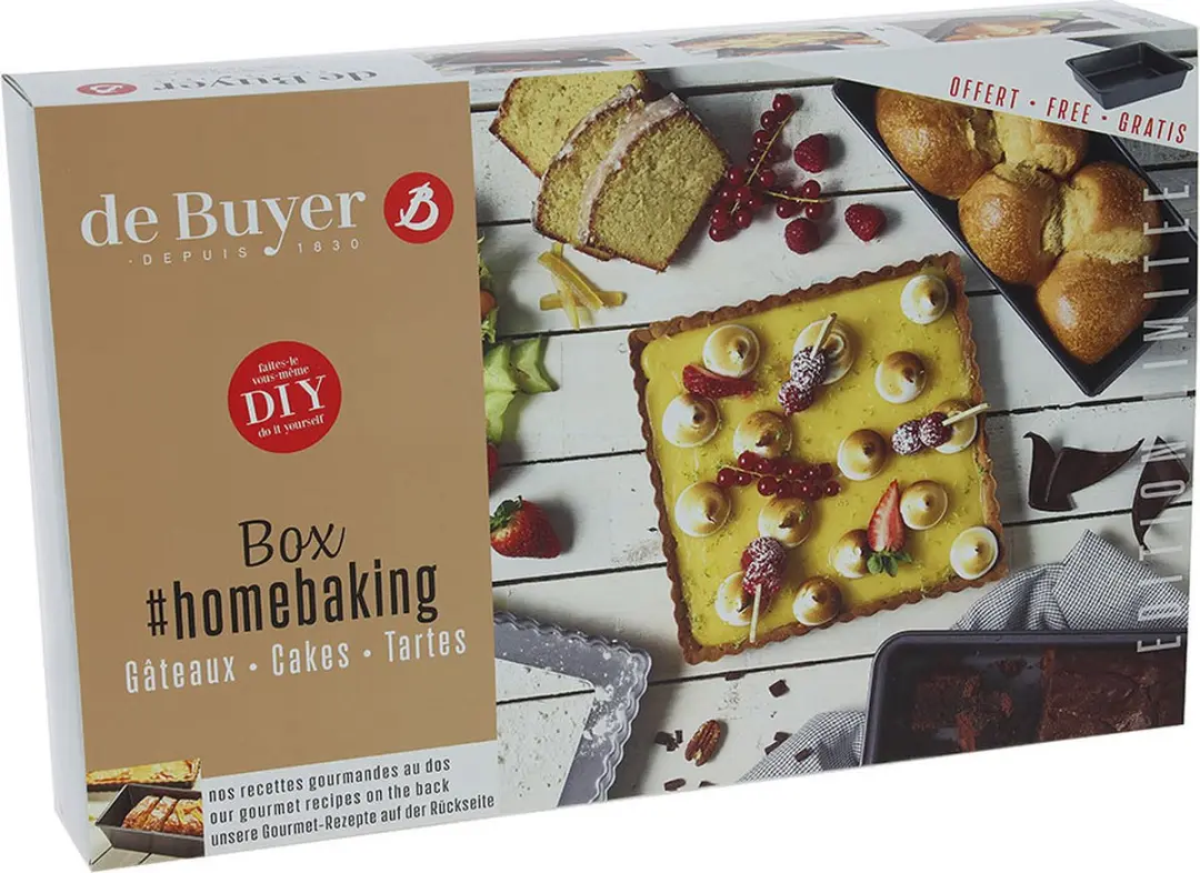 DeBuyer Box Homebaking Bakvormen - 3 Stuks Donkergrijs