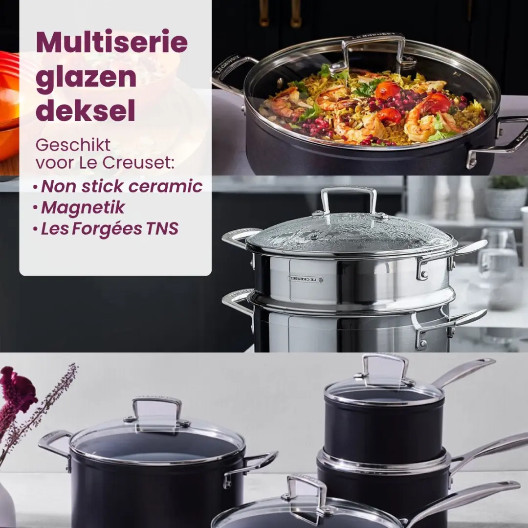 Le Creuset Glazen Deksel Les Forgées 24cm - Glas - 24cm