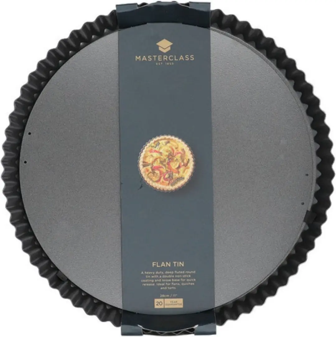 Masterclass Gecanneleerde Flan/Quichevorm 28cm - Koolstofstaal - Zwart