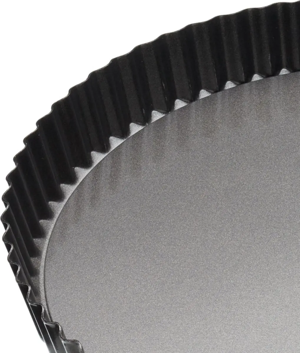 Masterclass Gecanneleerde Flan/Quichevorm 28cm - Koolstofstaal - Zwart