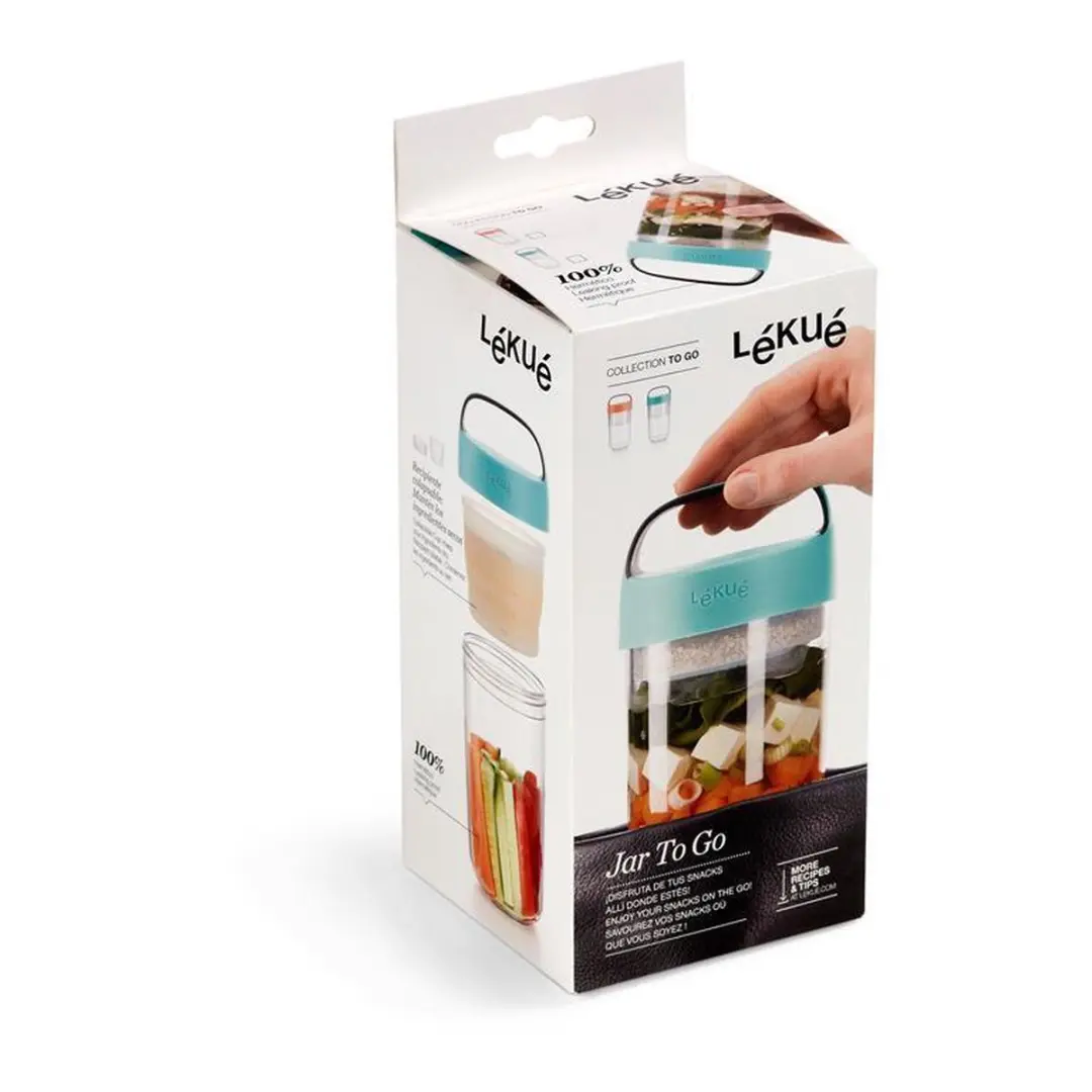 Lékué Lunchbeker To Go 600ml - 2 Vakken - Coral Pink