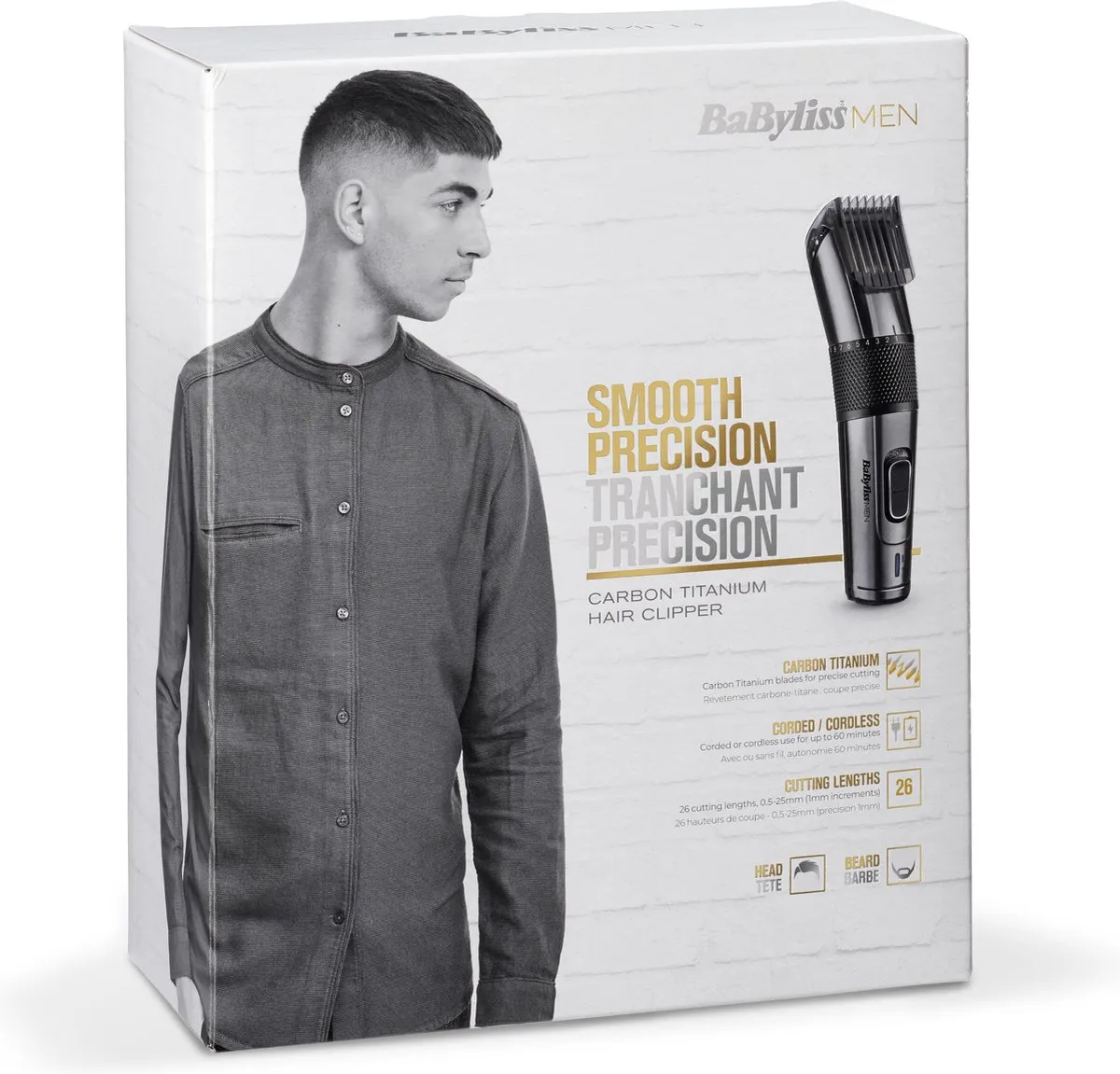 Babyliss Carbon Titanium Tondeuse E978E - 26 Lengtes