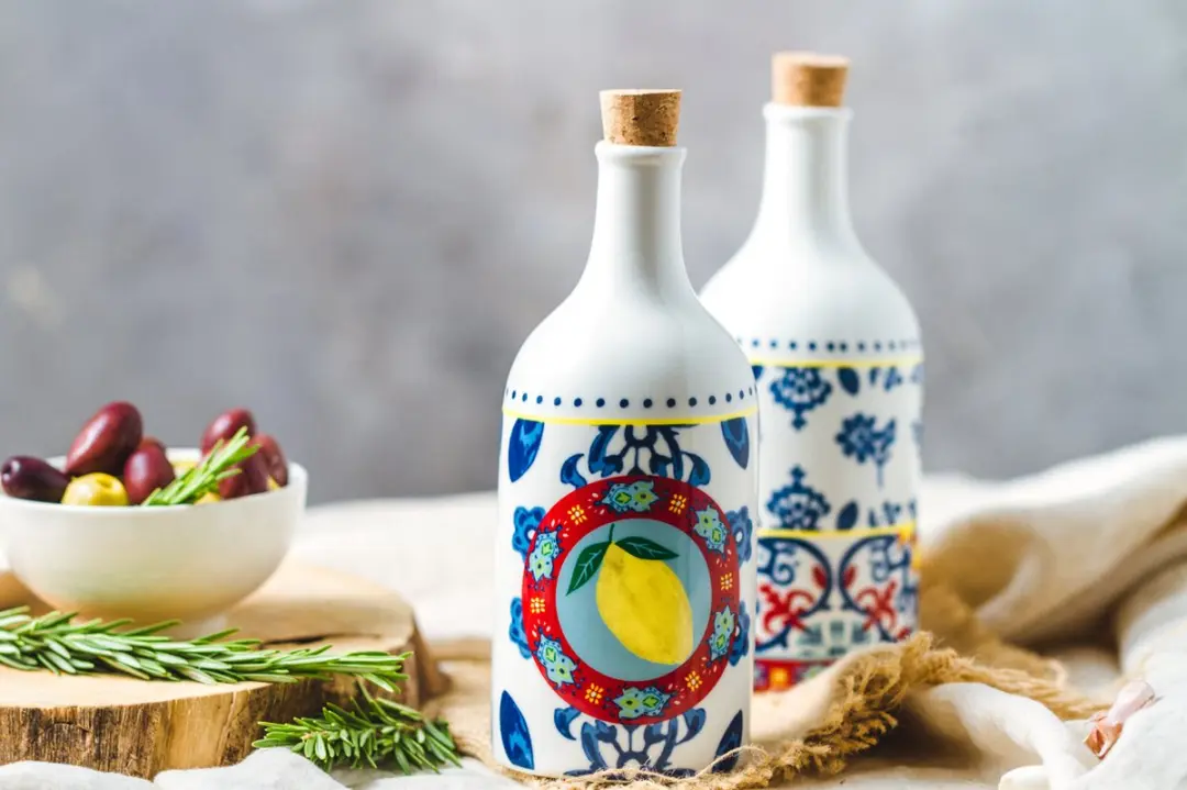 KitchenCraft Mediterraan Olie & Azijnstel Keramiek - 2x 0.5L