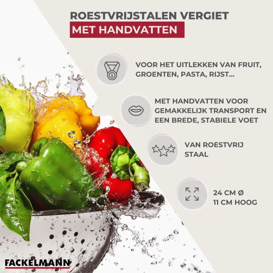 Fackelmann RVS Vergiet 24cm - 28300