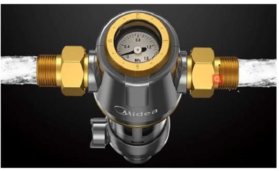 Midea Zelfreinigend Voorfilter 40 µm 12" - Goud/Grijs