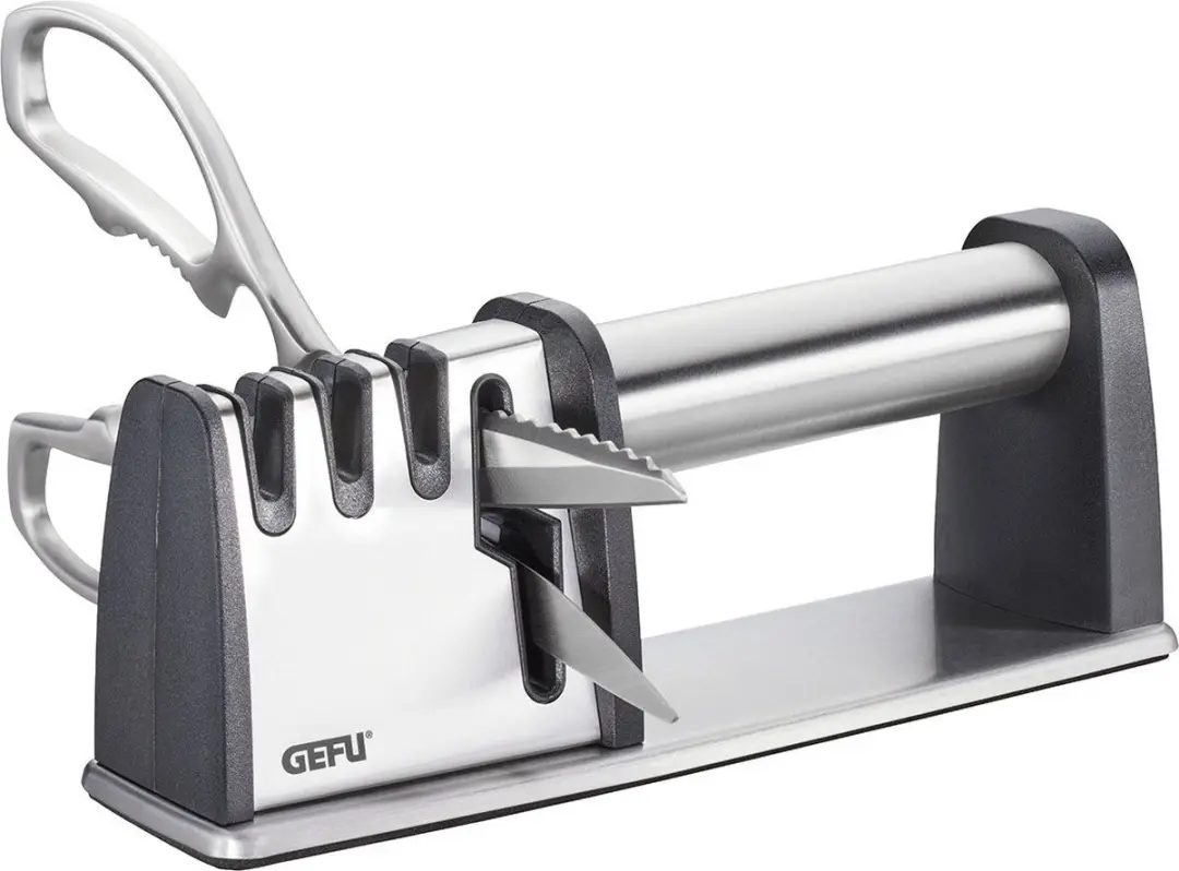 GEFU COLT PRO Messen- en Scharenslijper 4-in-1 - Diamant/Wolfraam/Keramiek - RVS
