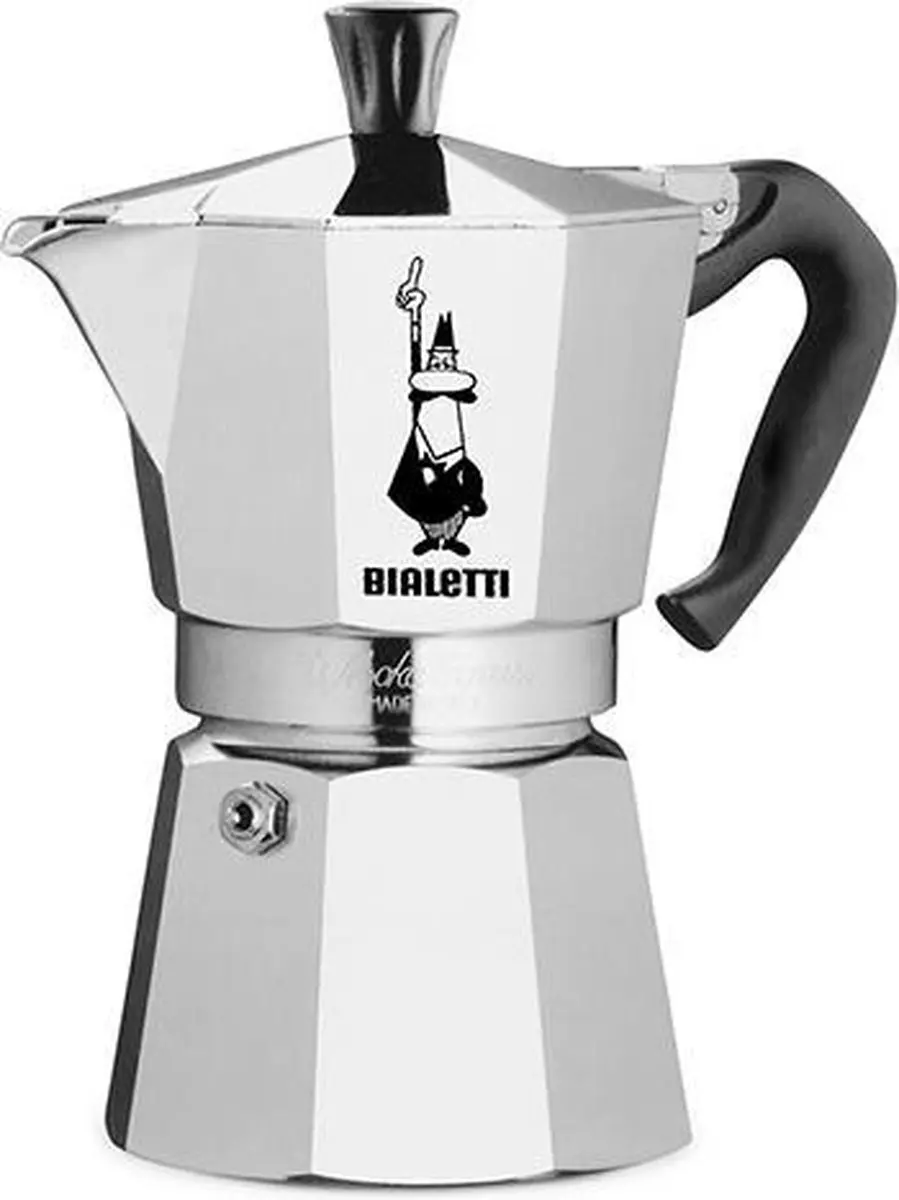 Bialetti Moka Express 6 Koppen - Zilver/Zwart