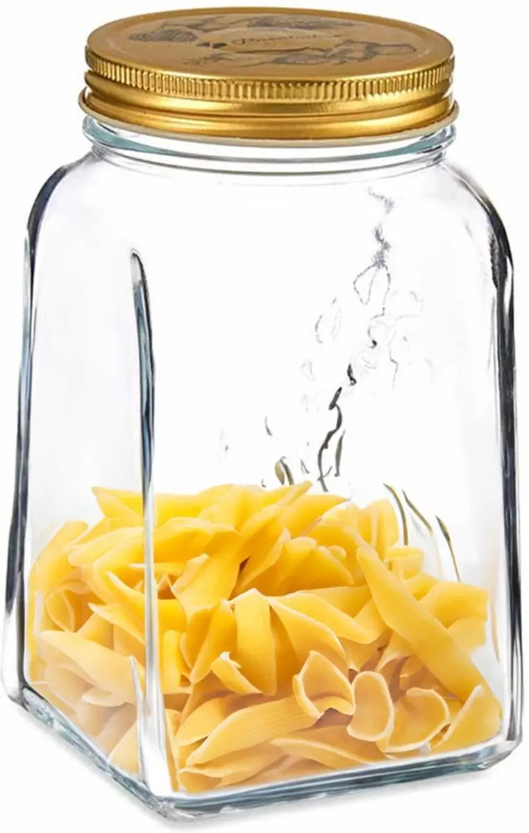 Pasabahce Square Voorraadpot Glas 1L