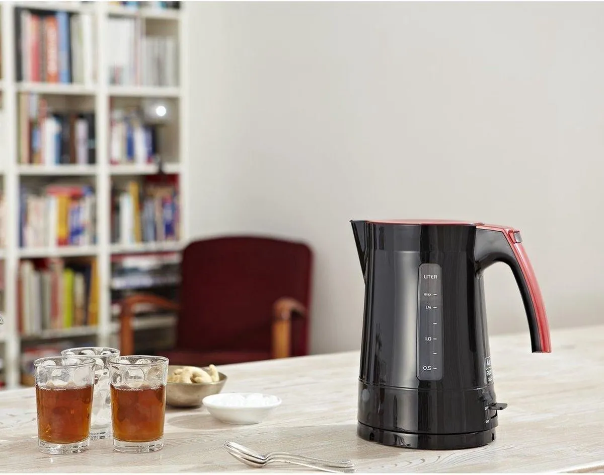 Melitta Enjoy Aqua Waterkoker 1.7L - 2400W - Zwart/Rood