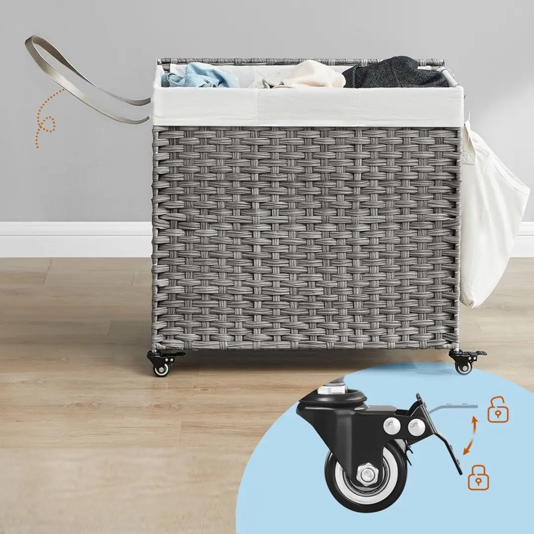 Songmics Wasmand Wassorteerder 160L - Grijs
