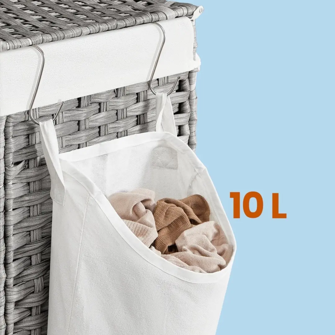 Songmics Wasmand Wassorteerder 160L - Grijs - afbeelding 6 van 6