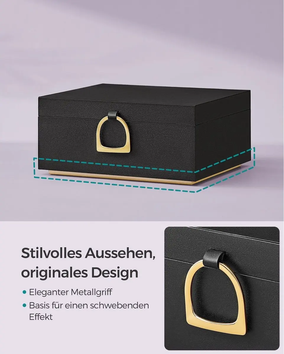 Songmics JBC165B01 Schmuckkästchen 2 lagen - Zwart