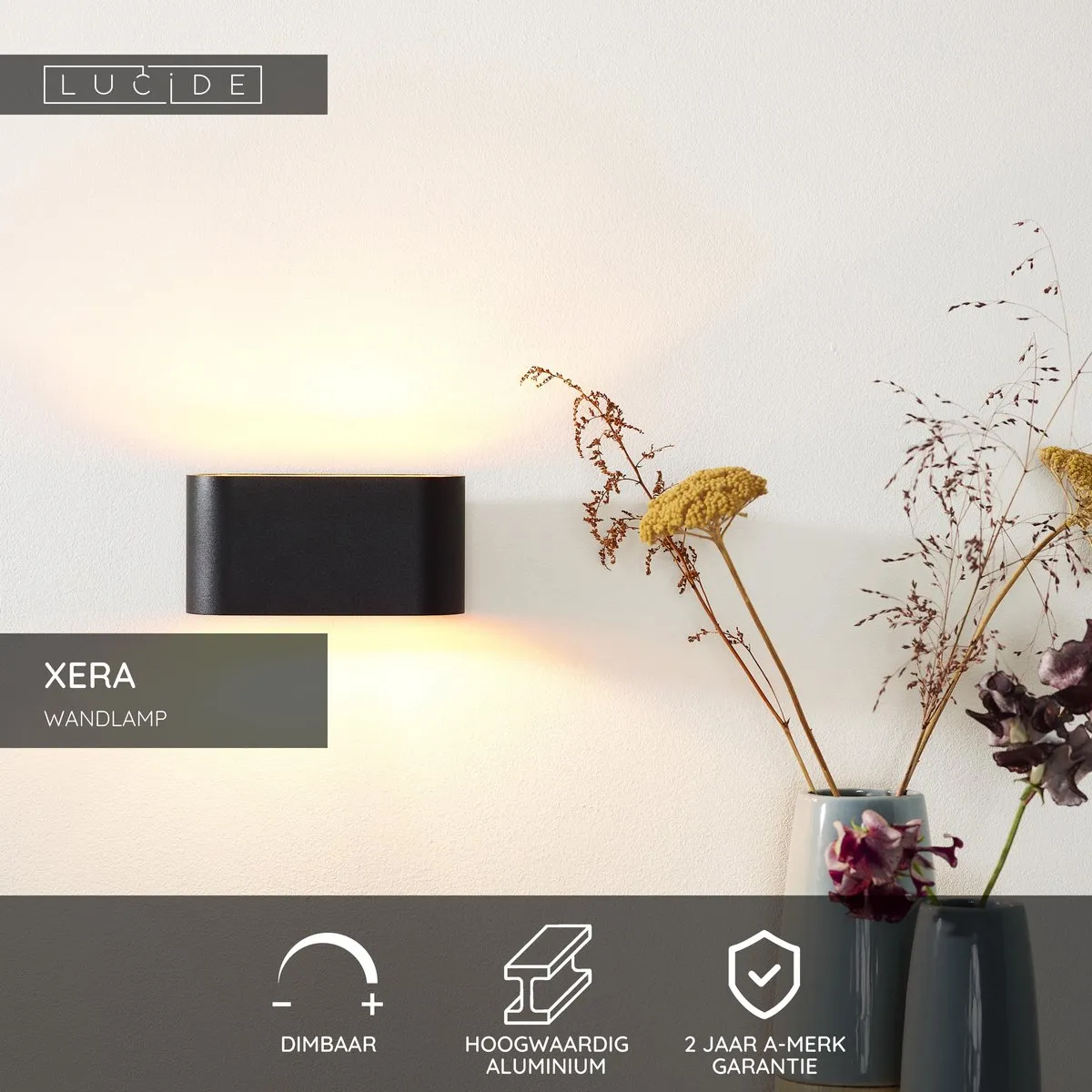 Lucide XERA Wandlamp G9 - Zwart