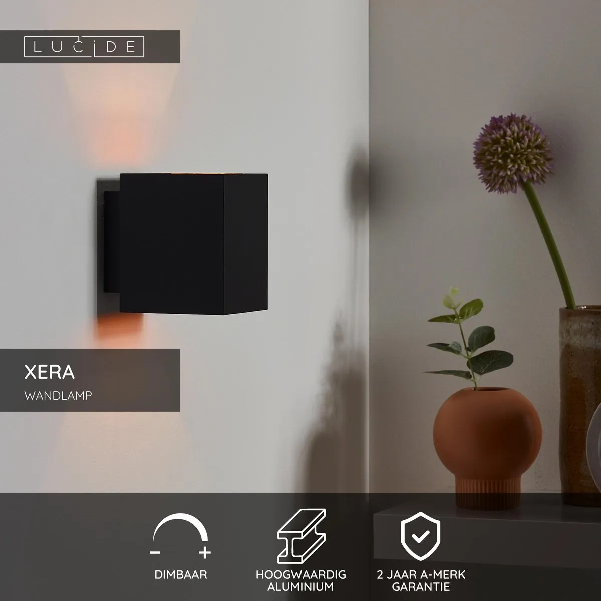 Lucide XERA Wandlamp G9 - Zwart